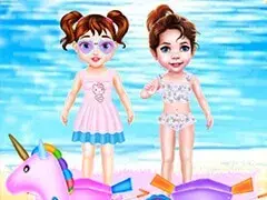 العاب اطفال مرح على الشاطئ